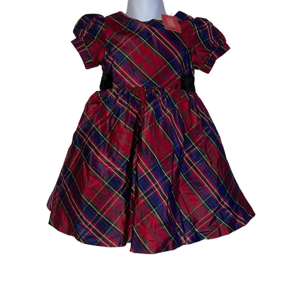 NWT Gymboree Plaid Christmas Dress Baby Girls 18 24 Months Holiday Silk Layered